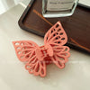 Wholesale Women's Double Layer Hollow Butterfly Hairpin With Shark Clip Plastic And Resin Handmade Headdress