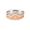 Wholesale Women's Double Layer Mountain Overlapped Zircon Ring 925 Sterling Silver Geometric Electroplated