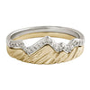 Wholesale Women's Double Layer Mountain Overlapped Zircon Ring 925 Sterling Silver Geometric Electroplated