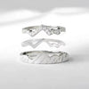 Wholesale Women's Double Layer Mountain Overlapped Zircon Ring 925 Sterling Silver Geometric Electroplated