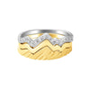 Wholesale Women's Double Layer Mountain Overlapped Zircon Ring 925 Sterling Silver Geometric Electroplated