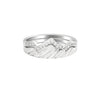 Wholesale Women's Double Layer Mountain Overlapped Zircon Ring 925 Sterling Silver Geometric Electroplated