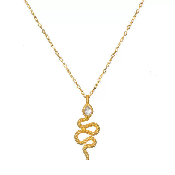 Wholesale Women's Double Layer Overlapping Sun Moon Devil's Eye Snake Necklace In Titanium Steel With Geometric Pattern And 18K True Gold Color Electroplated Finish