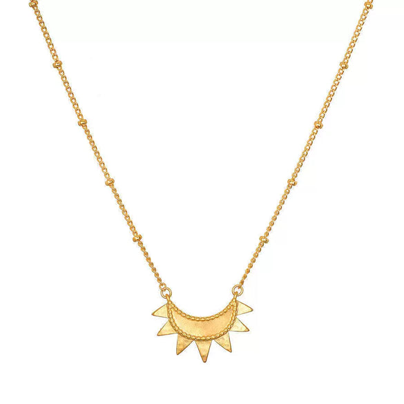 Wholesale Women's Double Layer Overlapping Sun Moon Devil's Eye Snake Necklace In Titanium Steel With Geometric Pattern And 18K True Gold Color Electroplated Finish
