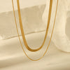 Wholesale Women's Double Layer Snake Bone Stainless Steel Necklace With Geometric Style And Electroplating