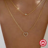 Wholesale Women's Double Layer Stacked S925 Sterling Silver Love Heart Pattern O Chain Necklace With Electroplating