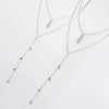 Wholesale Women's Double Layer Stacked Y Chain Necklace S925 Sterling Silver Geometric Electroplated