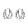 Wholesale Women's Double Layer Zircon Earrings Silver Needle Copper Geometric Light Luxury Electroplated
