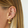 Wholesale Women's Double Layer Zircon Earrings Silver Needle Copper Geometric Light Luxury Electroplated