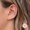 Wholesale Women's Double Layer Zircon Earrings Silver Needle Copper Geometric Light Luxury Electroplated