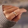 Wholesale Women's Double Love Zircon Color Separation Ring 925 Sterling Silver Geometric Electroplated