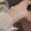 Wholesale Women's Double Row Imitation Pearl Handmade Geometric Woven Light Luxury Fashion Exquisite Bracelet