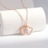 Wholesale Women's Double Sided Four Leaf White Fritillary 925 Sterling Silver Necklace With 18K Rose Gold Electroplated Finish