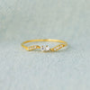 Wholesale Women's Double Stone Wave Ring 925 Sterling Silver Geometric Electroplated