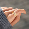 Wholesale Women's Double T Geometric S925 Sterling Silver Electroplated Adjustable Ring