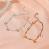 Wholesale Women's Doublelayer Anklet Copper With Flowers And Dragonfly Design