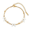 Wholesale Women's Doublelayer Beaded Chain Jewelry With Geometric Butterfly Pendant Electroplated Stainless Steel Original Design