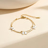 Wholesale Women's Doublelayer Beaded Chain Jewelry With Geometric Butterfly Pendant Electroplated Stainless Steel Original Design