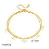 Wholesale Women's Doublelayer Chain Anklet Stainless Steel Love Pendant Accessories