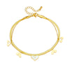 Wholesale Women's Doublelayer Chain Anklet Stainless Steel Love Pendant Accessories