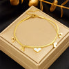 Wholesale Women's Doublelayer Chain Anklet Stainless Steel Love Pendant Accessories