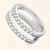 Wholesale Women's Doublelayer Geometric Copper Ring With Micropaved Zircon Chic Style