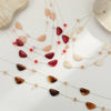 Wholesale Women's Doublelayer Geometric Resin And 18K Gold Electroplated Heart Crystal Sweater Necklace