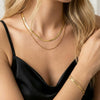 Wholesale Women's Doublelayer Geometric Snake Bone Box Chain Stainless Steel Bracelet With Real Gold Plating And Original Design