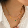 Wholesale Women's Doublelayer Geometric Stainless Steel Electroplated Necklace With Snake And Beaded Chains