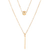 Wholesale Women's Doublelayer Ins Style Simple Square Pendant Stacked Clavicle Chain Necklace Alloy Geometric Electroplating