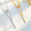 Wholesale Women's Doublelayer Ins Style Simple Square Pendant Stacked Clavicle Chain Necklace Alloy Geometric Electroplating