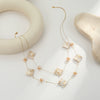 Wholesale Women's Doublelayer Irregular Geometric Resin 18K Gold Electroplated Shell Necklace