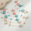 Wholesale Women's Doublelayer Irregular Geometric Resin 18K Gold Electroplated Shell Necklace