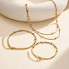 Wholesale Women's Doublelayer Square Stainless Steel Bracelet With Geometric Pattern And Real Gold Plating