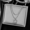 Wholesale Women's Doublelayer Stacked Geometric Square Titanium Steel Necklace With Electroplating In Light Luxury Style
