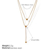 Wholesale Women's Doublelayer Stacked Round Bead 316L Stainless Steel Necklace With Electroplating New Minimalist Fashion Style
