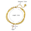 Wholesale Women's Doublelayer Stainless Steel Foot Chain With Geometric Cross Pendant