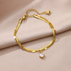 Wholesale Women's Doublelayer Stainless Steel Foot Chain With Geometric Cross Pendant