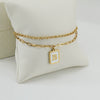 Wholesale Women's Doublelayer Stainless Steel Letter Bracelet With Electroplating Featuring Letters Numbers And Text