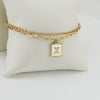 Wholesale Women's Doublelayer Stainless Steel Letter Bracelet With Electroplating Featuring Letters Numbers And Text