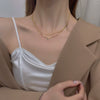 Wholesale Women's Doublelayer Ultrashiny Single Diamond Titanium Steel Drop Shape Electroplated Water Wave Chain Necklace Fashion Simple Minimalist Accessory