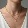 Wholesale Women's Doublelayered Adjustable Clavicle Gold Electroplated Stainless Steel Threedimensional Square Diamond Pendant Cross Chain Necklace With Niche Ins Geometric Design