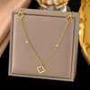 Wholesale Women's Doublelayered Long Necklace With Heart Shape Titanium Steel Pendant Real Gold Plated In The Furnace Oshaped Chain