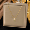 Wholesale Women's Doublelayered Long Necklace With Heart Shape Titanium Steel Pendant Real Gold Plated In The Furnace Oshaped Chain