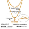 Wholesale Women's Doublelayered Tbar Geometric Stainless Steel Necklace With Pvd Furnace Vacuum Real Gold Plating