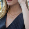 Wholesale Women's Doublelayered Tbar Geometric Stainless Steel Necklace With Pvd Furnace Vacuum Real Gold Plating