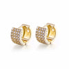 Wholesale Women's Doublerow Ear Buckle Geometric Diamond Zircon Earrings With Electroplating Treatment