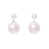 Wholesale Women's Doublesided Alloy Pearl Earrings With Geometric Pattern And Electroplating Design