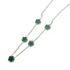 Wholesale Women's Doublesided Clover And Leaf Pendant Collarbone Cross Chain Fashion Simple Versatile Silverplated Titanium Steel Necklace