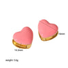 Wholesale Women's Doublesided Love Epoxy Rhinestone Heart Shape Stainless Steel 18K Goldplated Earrings